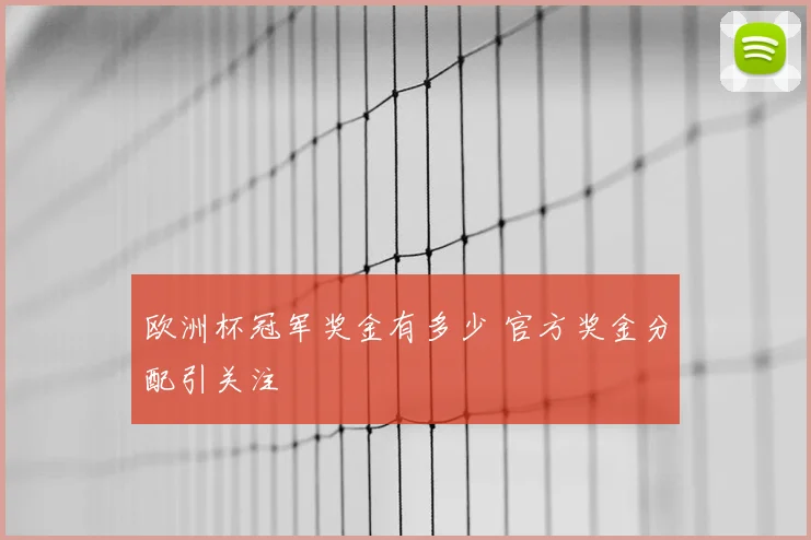 欧洲杯冠军奖金有多少 官方奖金分配引关注